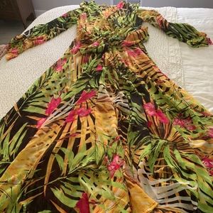 Floral sheer chiffon-esc dress